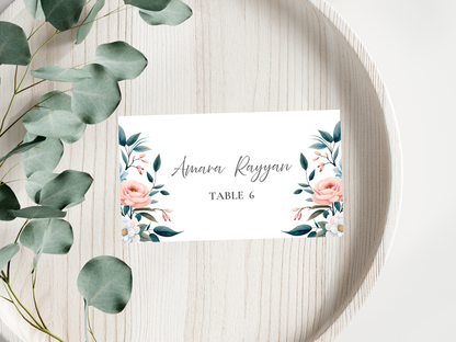 Wedding Menu & Thank You Template | Editable Canva Place Card. WI208