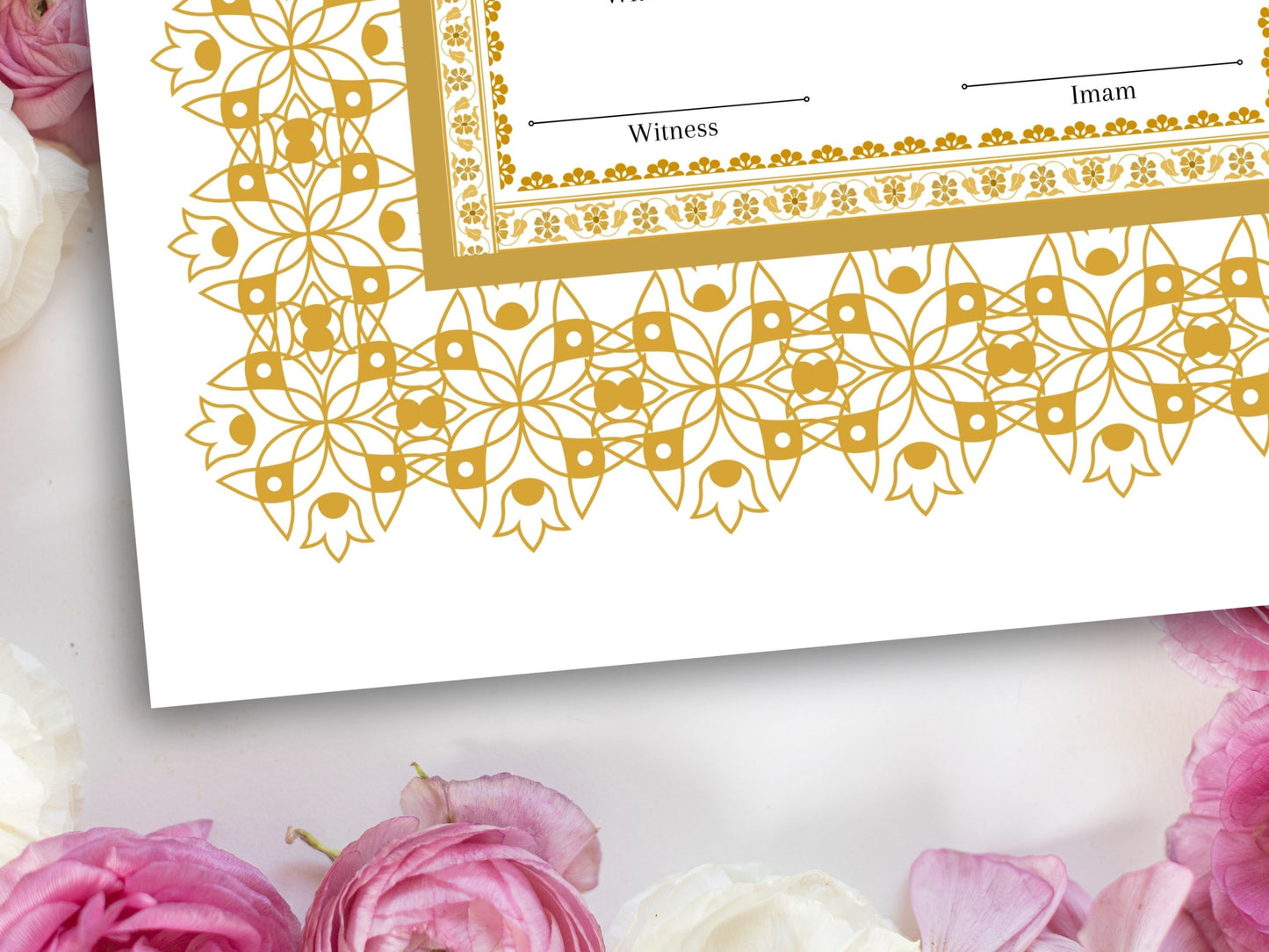 Luxury Nikkah Certificate in Pdf Format, Digital Download Nikkah Contract, Digital Traditional Islamic Wedding Agreement. NT217