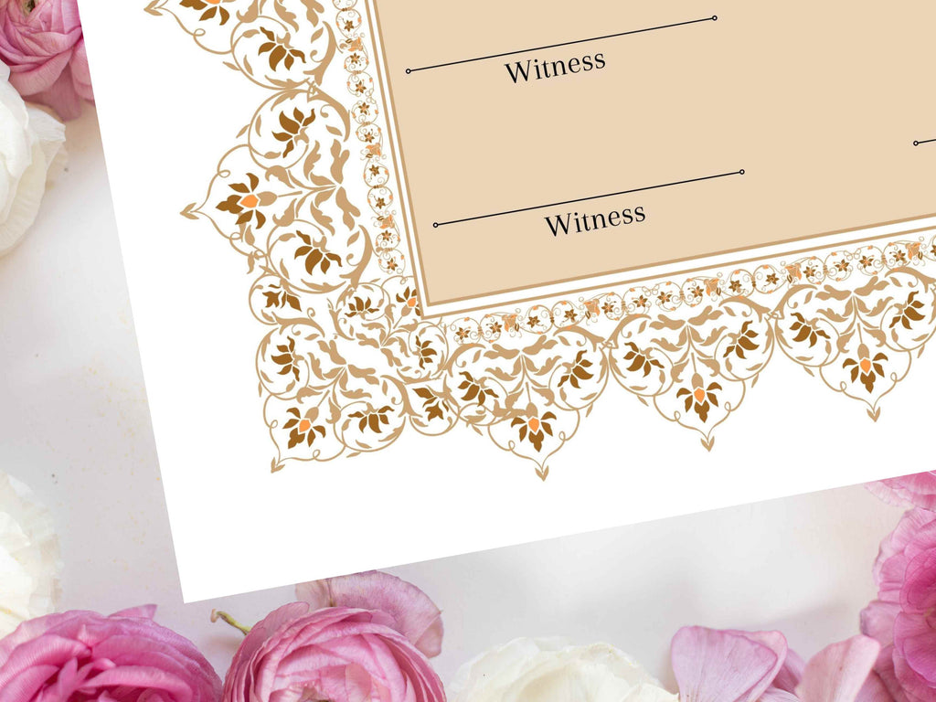 Nikkah Certificate, Nikkah Islamic Marriage Certificate, Printable, Custom Name Nikkah. Quran Verse, Digital Download. NN221