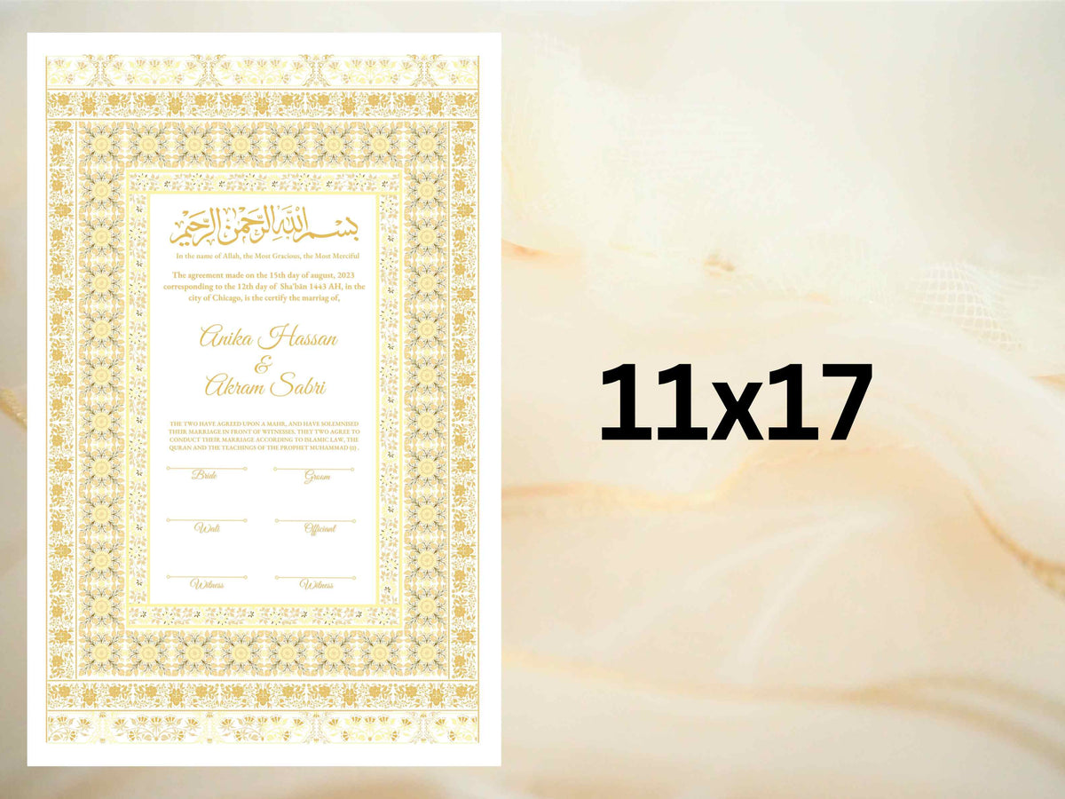 Nikkah Certificate, Nikkah Islamic Marriage Certificate, Printable, Nikkah Contract, Editable, Digital Download. NN18