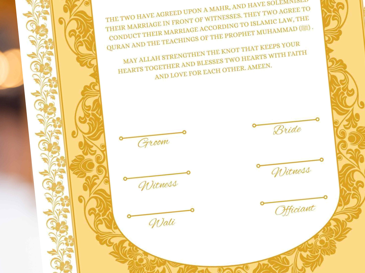 Nikkah Certificate Digital, Nikkah Contract,Customizable Digital Nikkah Certificate: Islamic Wedding Contract, Marriage Certificate. NN284