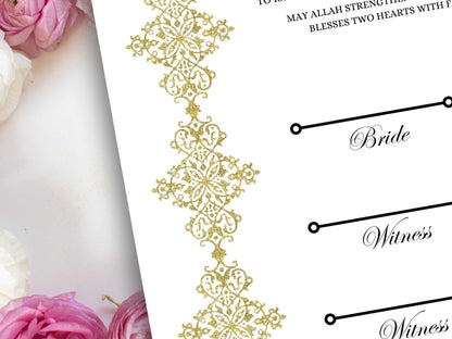 Handmade Nikkah Certificate Digital Download Personalised, A4, A3, Template, Editable, Brown Nikkah Nama, Nikkah Contract. NN213