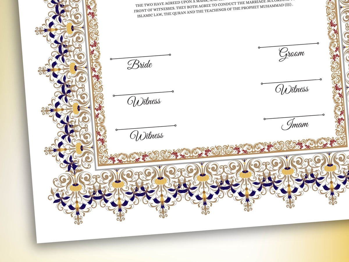Nikkah Certificate Digital Download Personalised, A4, A3, Template, Editable, Nikkah Nama, Nikkah Contract, Muslim Contract. NN273