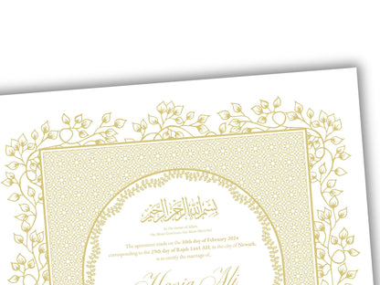 Nikkah Certificate Digital Download,A3,A4. NN207