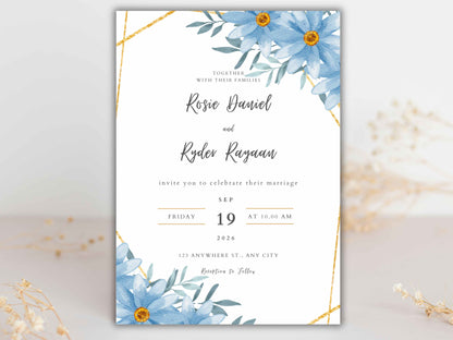 Wedding Invitation Bundle, RSVP, Thank You Card, Table Card, Menu Card, Reception Card, Details Card. WI234
