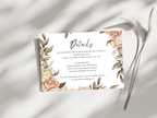 Wedding Invitation Set, RSVP, Dark Floral, Wedding Invitation, Details, Editable, Template, WI219