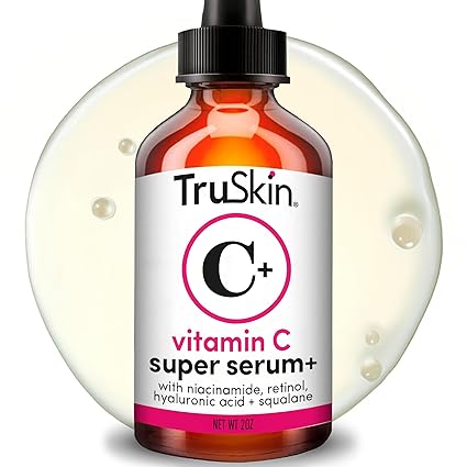 TruSkin Vitamin C Super Serum for Face - Five Skin Benefits in One Serum with Vitamin C, Retinol, Niacinamide, Hyaluronic Acid & Squalane - Brighten, Firm & Smooth the Look of Skin, 2 Fl Oz