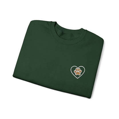 Paw in Heart Embroidered  Sweatshirt, Dog Lover Gift, Animal Embroidered Jumper, Pet Owner Apparel, Cozy Pullover, Cute Graphic Top