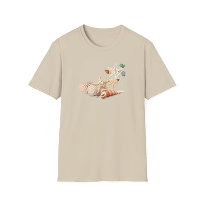 Shell Print Unisex T-Shirt | Beach-Themed Casual Summer Tee
