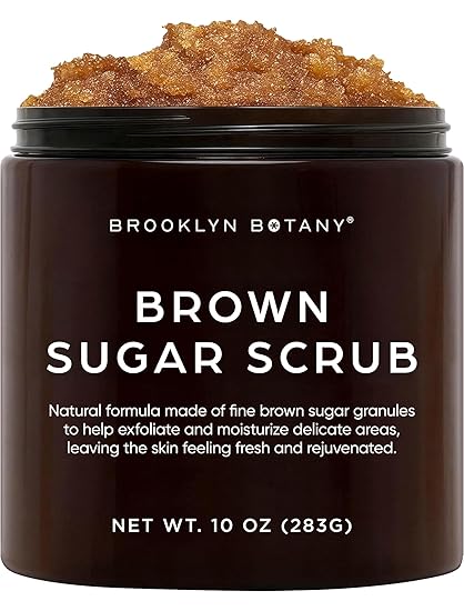 Brooklyn Botany Brown Sugar Body Scrub - Moisturizing and Exfoliating Body, Face, Hand, Foot Scrub - Fights Acne, Fine Lines & Wrinkles, Great Gifts For Women & Men - 10 oz
