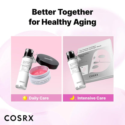 COSRX Pink Peptides Collagen Hydrogel Eye Patch for Puffy Eyes and Dark Circles, Under Eye Mask, 60 Under Eye Patches, Korean Skin Care