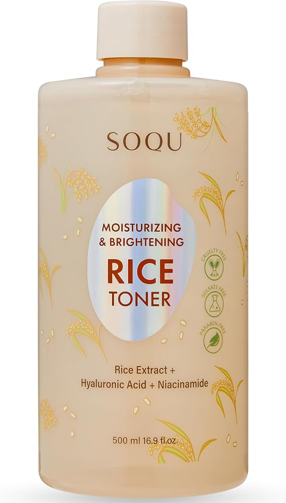 Moisturizing and Brightening Rice Toner - Enriched with Rice Extract, Niacinamide, and Hyaluronic Acid - 500ml / 16.9fl oz - Made in Korea