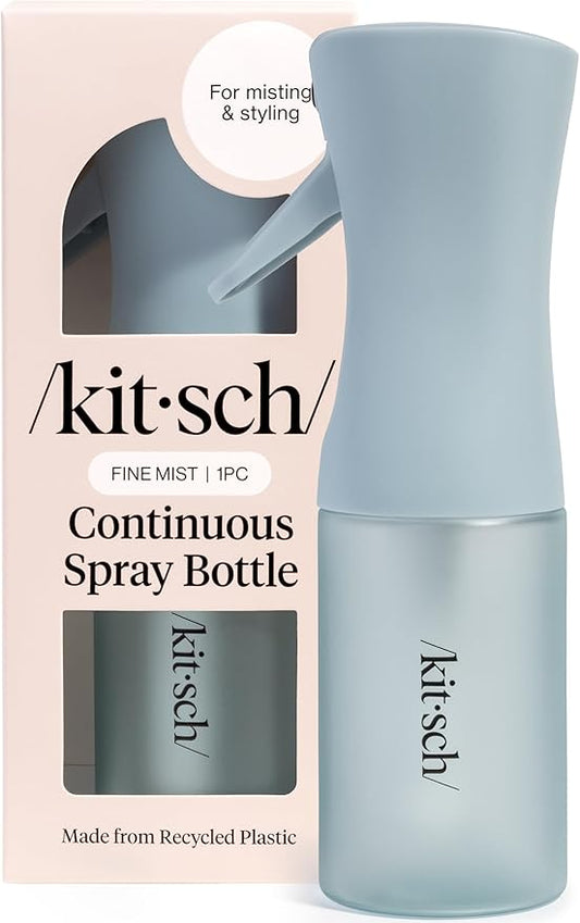 Kitsch Continuous Spray Bottle for Hair – Fine Mist Water Mister & Water Spray Bottle – Recycled Hair Spray Bottle – Spray Bottles for Cleaning, Styling, Plants & More – Haze Blue, 150ml
