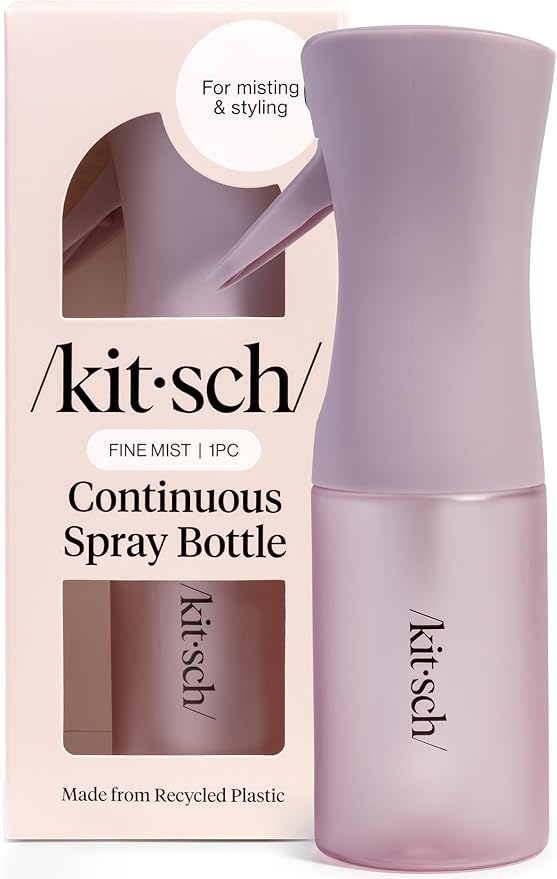 Kitsch Continuous Spray Bottle for Hair – Fine Mist Water Mister & Water Spray Bottle – Recycled Hair Spray Bottle – Spray Bottles for Cleaning, Styling, Plants & More – Sheer Violet, 150ml