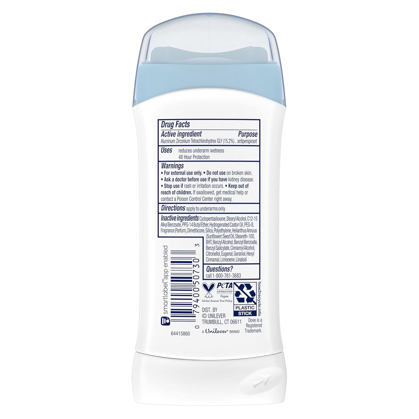 Dove Invisible Solid Antiperspirant Deodorant Stick 2 Count