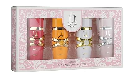 Lattafa My Yara Collection – 4 × 25 ml Eau de Parfum Gift Set for Women (Yara + Yara Moi + Yara Tous + Yara Candy)
