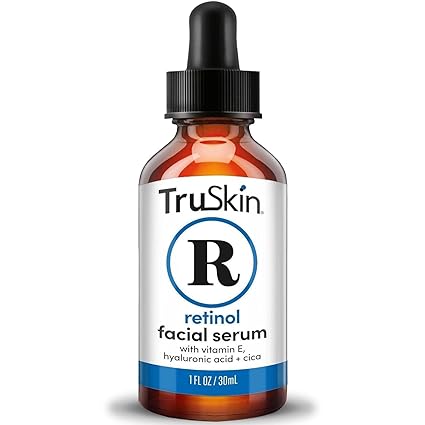 TruSkin Retinol Serum for Face – Gentle, Skin Friendly Anti-Aging Retinoid with Hyaluronic Acid, Cica & Vitamin E – Retinol Facial Serum for Smoother-Looking Skin & Improved Texture, 1 Fl Oz