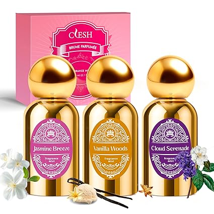 Body Spray for Women, Fragrance Mist, 3 Pack Travel Size Set, 60ml/2.1 fl oz, Vanilla Woods, Cloud Serenade, Jasmine Breeze