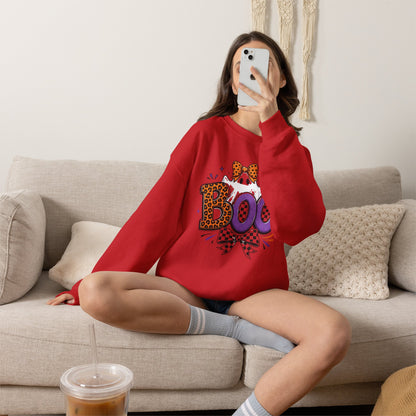 Boo Halloween Sweatshirt — Leopard & Purple Graphic Crewneck
