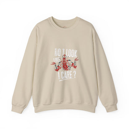 Do I Look Like I Care? Crewneck Sweatshirt — Funny Sarcastic Floral Pullover