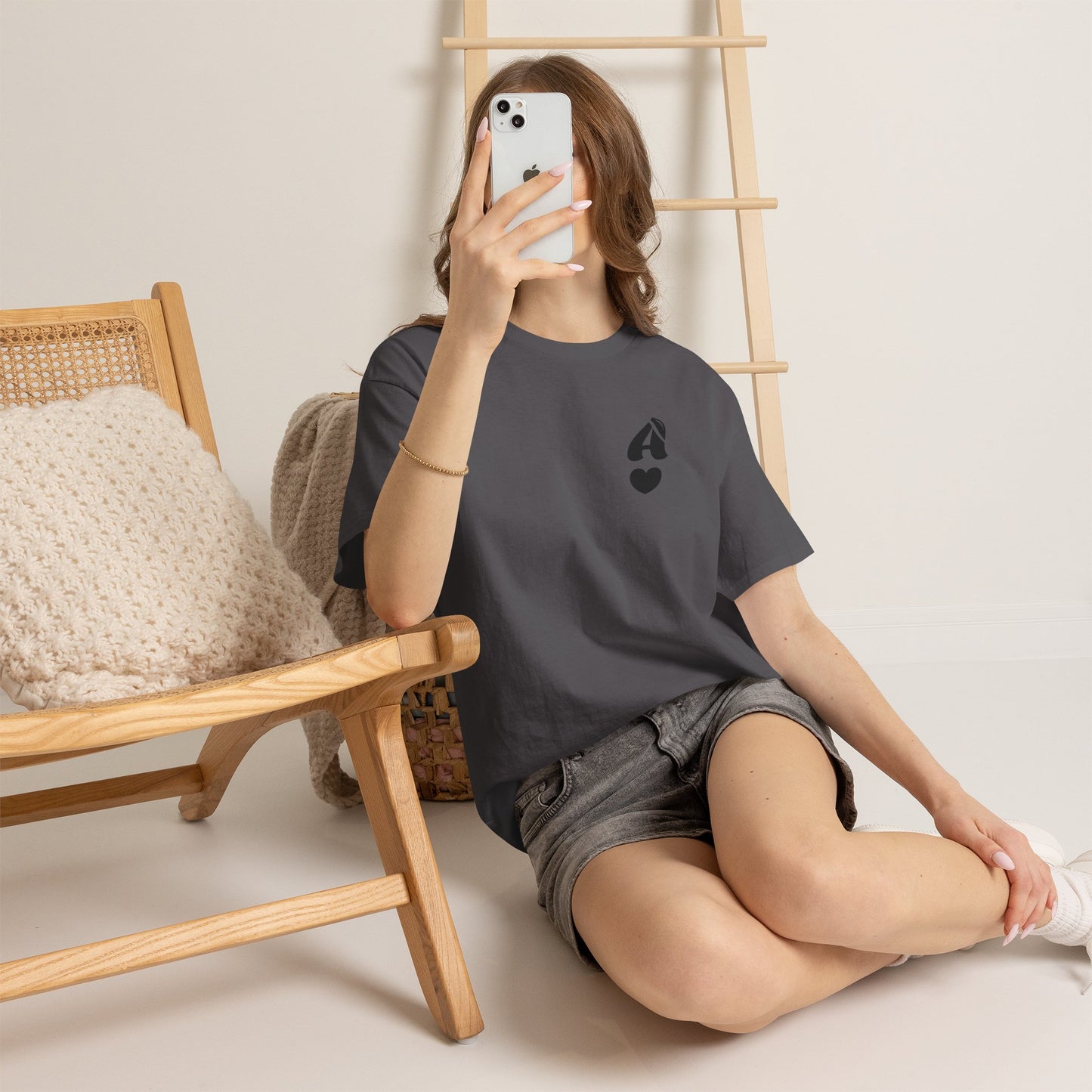 Initial Heart Tee — Minimalist 'A' Monogram T-Shirt