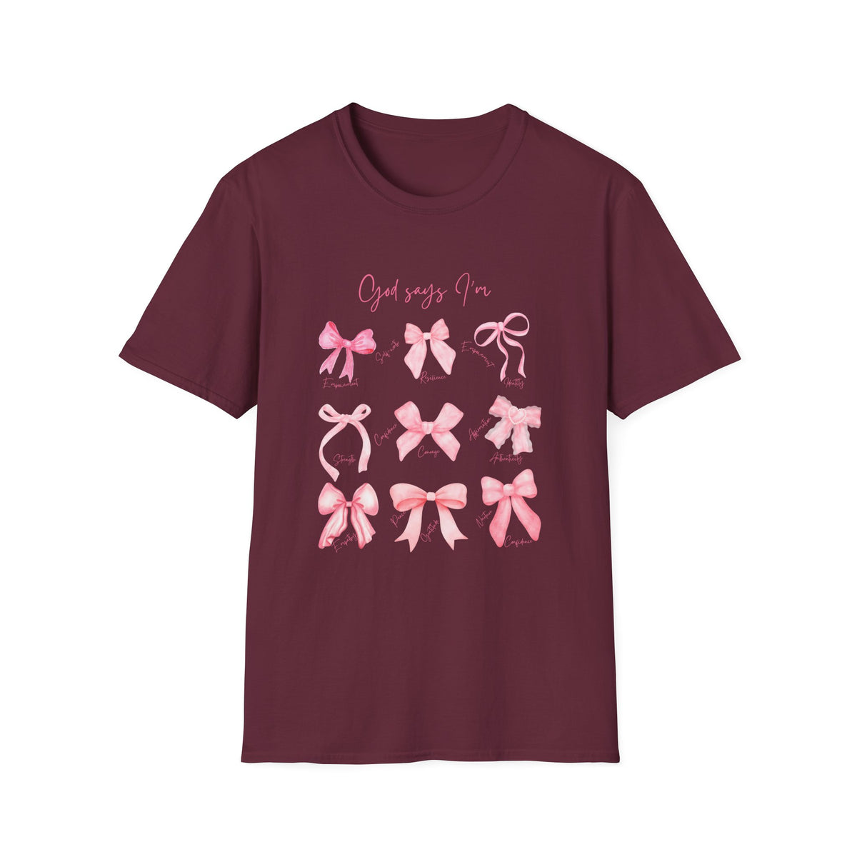 Bow Unisex Softstyle T-Shirt - Elegant Bow Design, Cute Tee for Men and Women, Stylish Shirt for Casual Wear, Gift for Fashion Lovers,