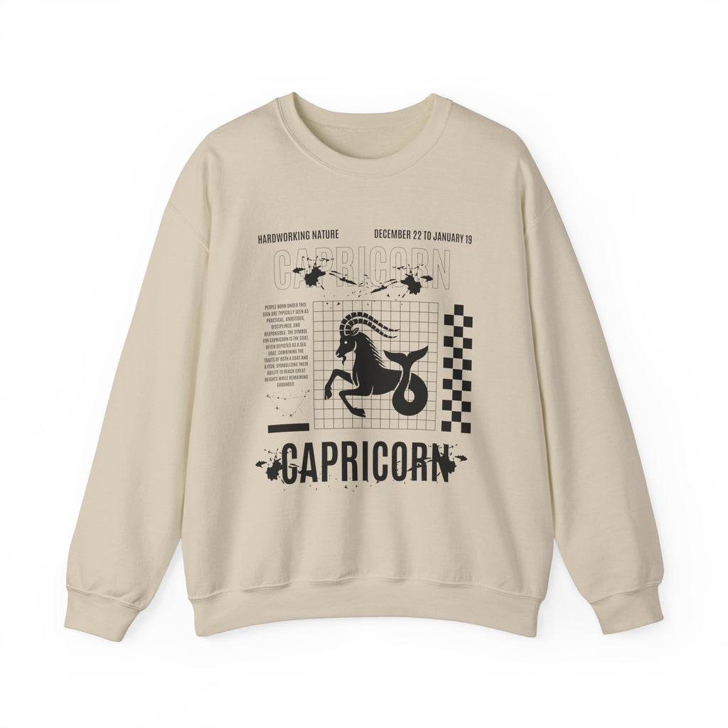 Capricorn Zodiac Unisex Sweatshirt, Retro Astrology Gift, Trendy Positive Word Shirt for Capricorn Friend