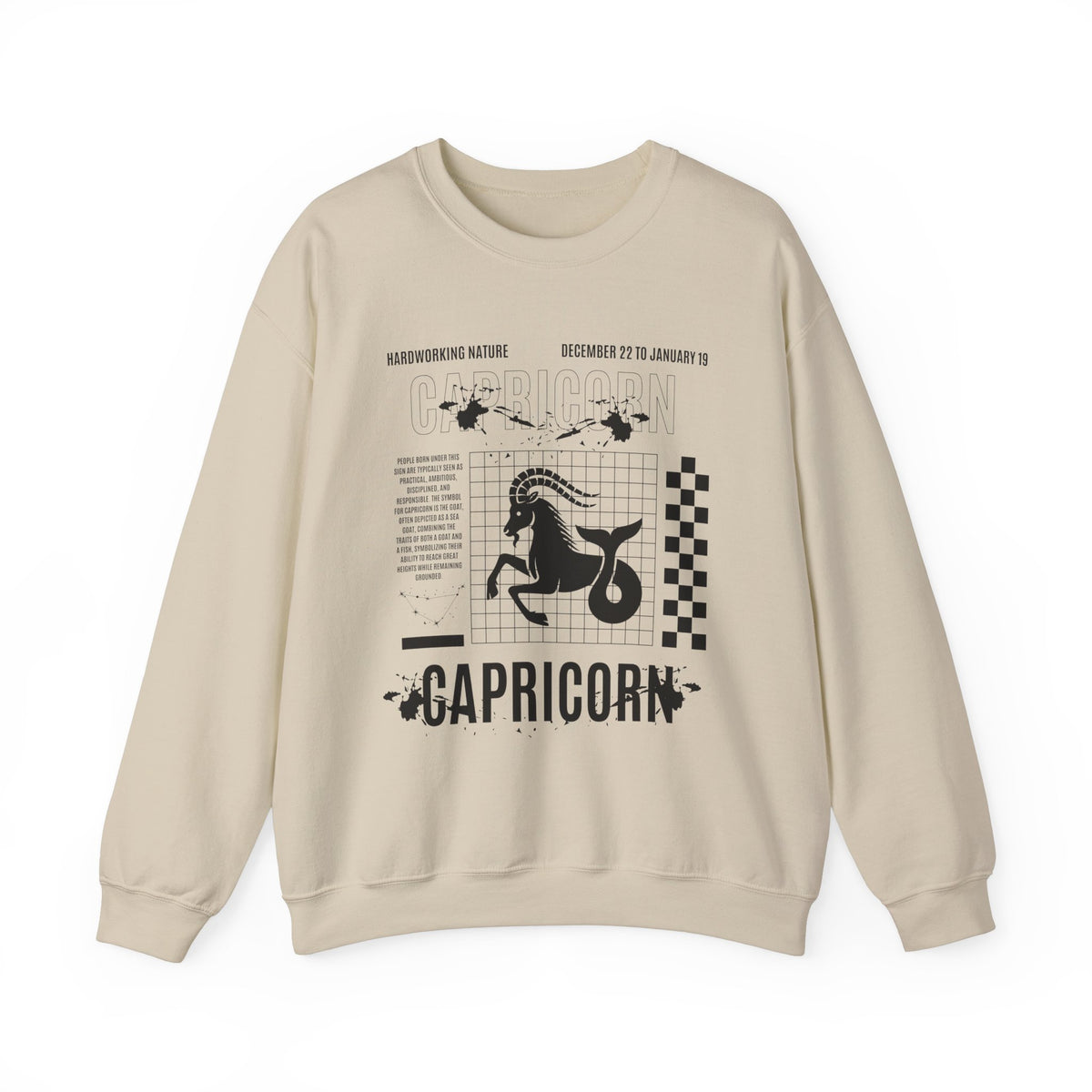 Capricorn Zodiac Unisex Sweatshirt, Retro Astrology Gift, Trendy Positive Word Shirt for Capricorn Friend