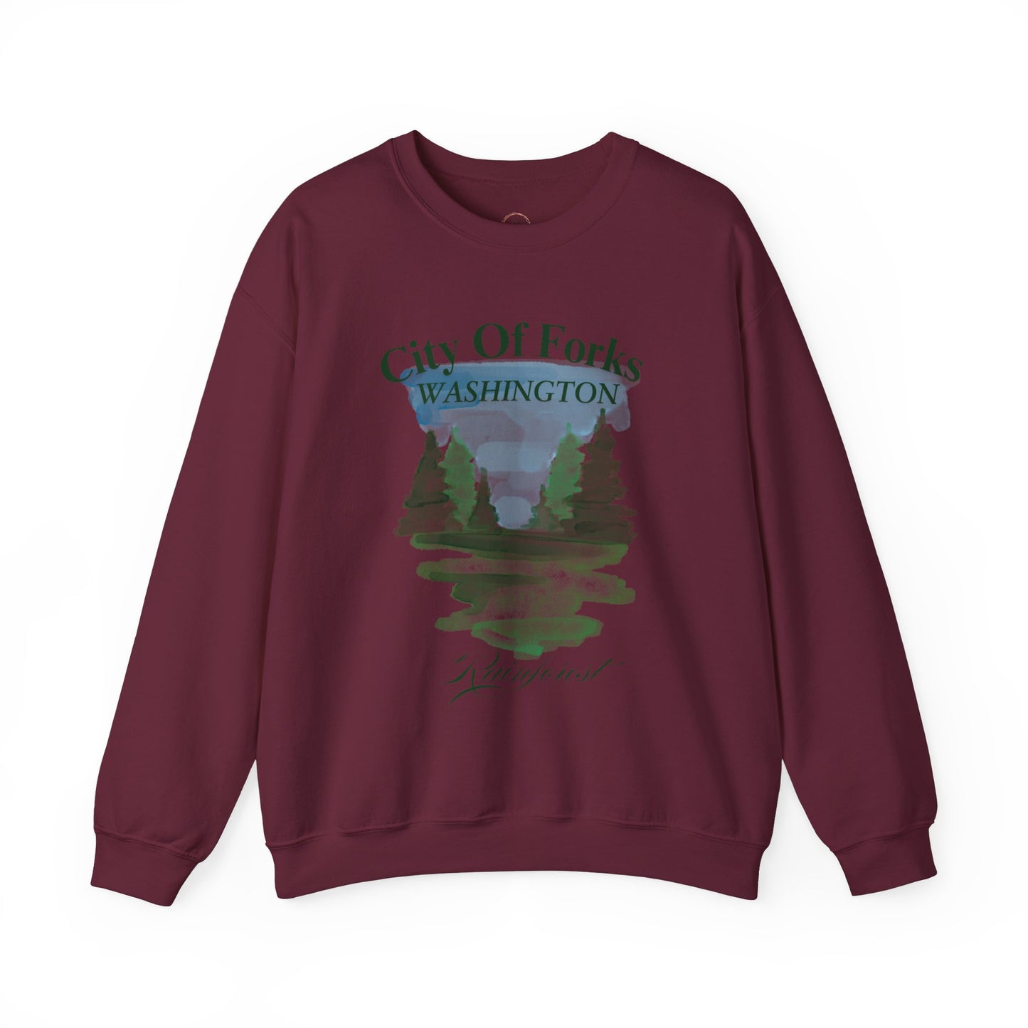 City of Forks  Sweatshirt  Forrest Crew Neck Sweatshirt