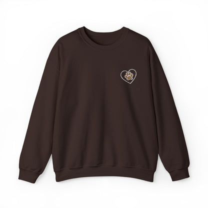 Paw in Heart Embroidered  Sweatshirt, Dog Lover Gift, Animal Embroidered Jumper, Pet Owner Apparel, Cozy Pullover, Cute Graphic Top