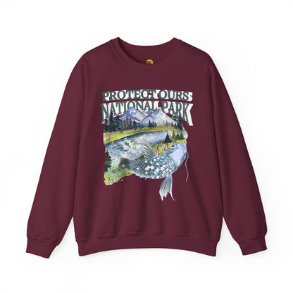 Nature Lover's Crewneck Sweatshirt - Protect Our National Park, Gift for Hikers, Eco-Friendly Apparel, Outdoor Adventure Clothing