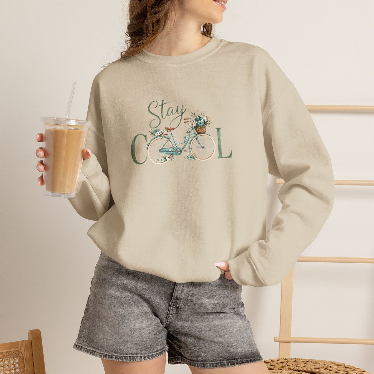 Stay Cool Bicycle Crewneck Sweatshirt