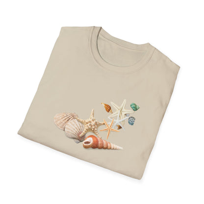 Shell Print Unisex T-Shirt | Beach-Themed Casual Summer Tee