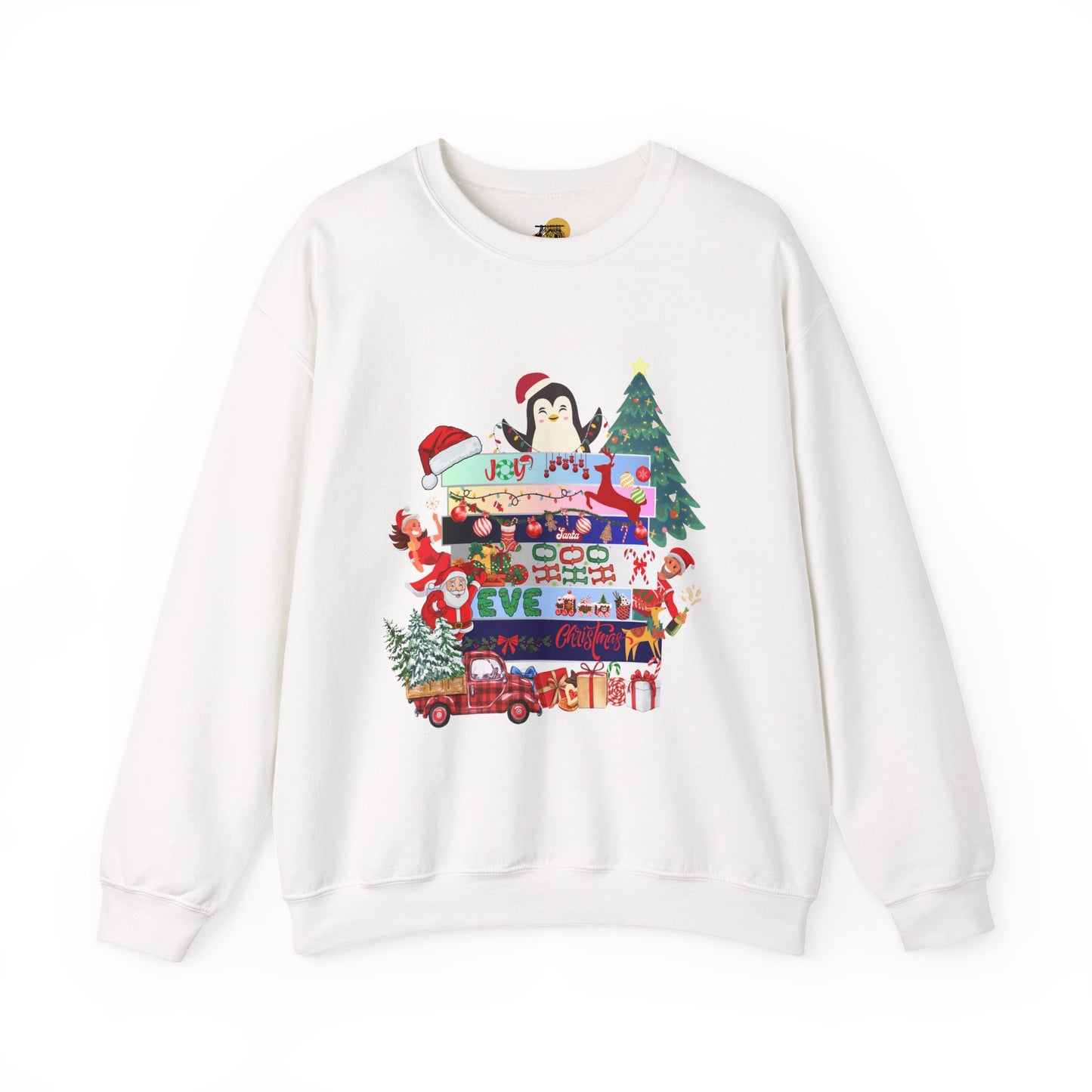 Festive Penguin Crewneck Sweatshirt, Winter Clothing, Holiday Gift, Cozy Sweater, Christmas Sweatshirt, Casual Wear
