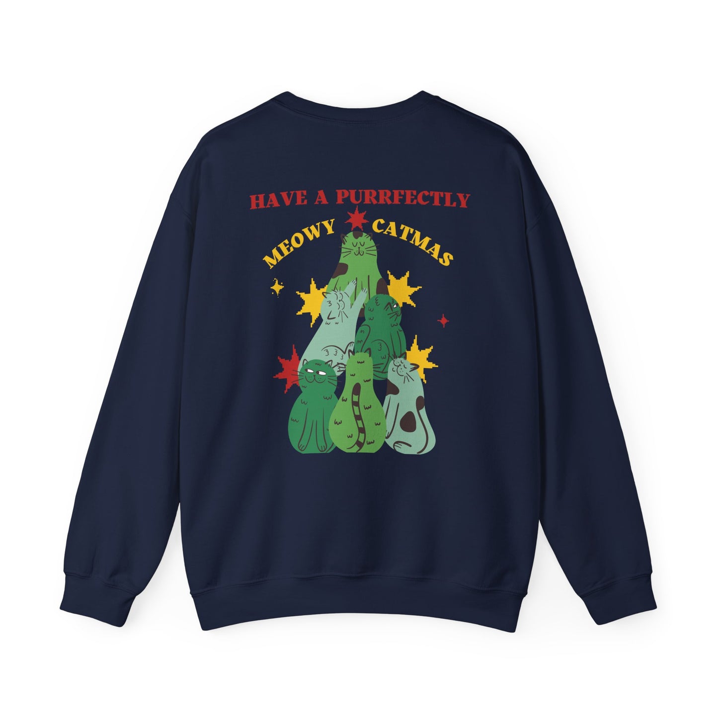 Have a purrfectly Meowy Catmas Unisex Crewneck Sweatshirt