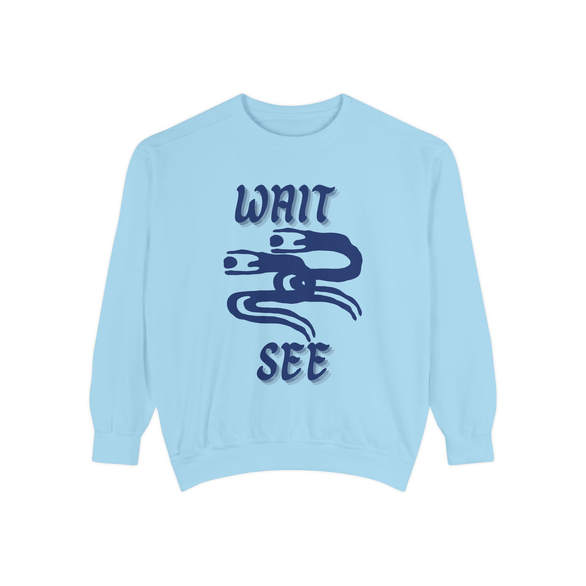 Garment-Dyed Sweatshirt - 'Wait and See' Design