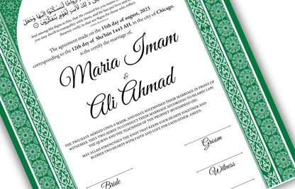 Digital Nikahnama | Marriage Certificate | Nikkah nama | Islamic | Nikkah Contract Template | Wedding Gift | Calligraphy| NN132