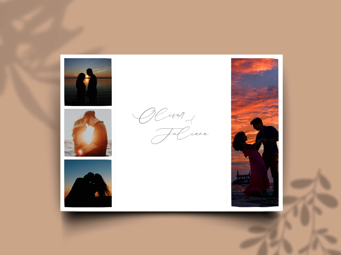 Modern Gatefold Wedding Invitation | Elegant Timeline Wedding Card | Minimalist Photo Wedding Invite | Custom Printable Template. WI137
