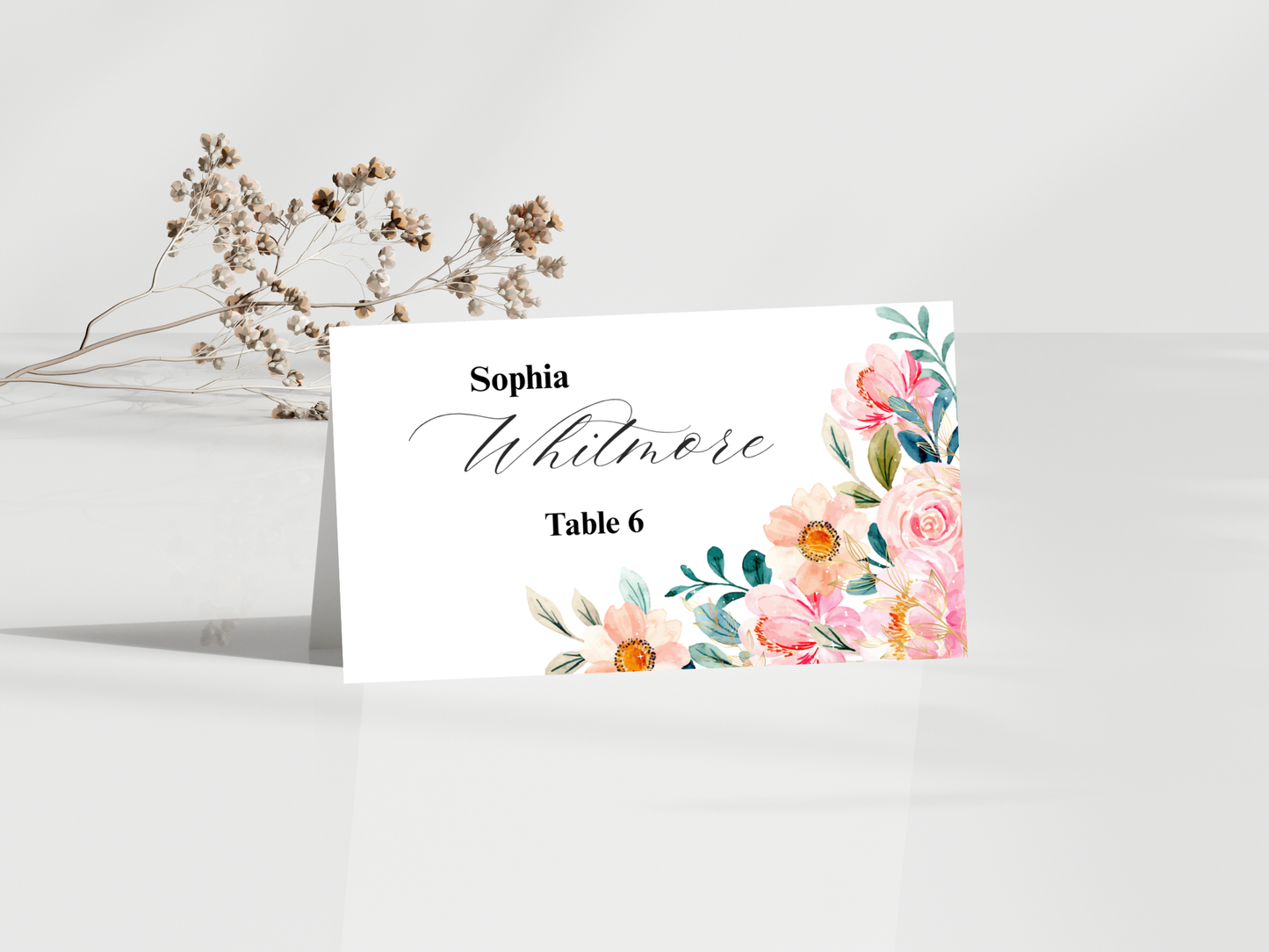 Wedding Menu, Thank You, Table Cards (Editable Canva Template) WI382