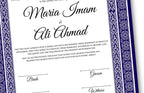 Luxury Nikkah certificate ,A3/a4 Nikkah Nama, Nikah , Islamic wedding contract, Muslim Marriage Certificate, Personalised Names. NN136