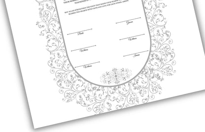 Personalised Nikkah Contract, Nikah Nama, Customised Muslim Marriage Certificate, Keepsake, Wedding Gift for Bride/Groom. NN152