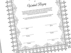 Personalised Nikkah Contract, Nikah Nama, Customised Muslim Marriage Certificate, Keepsake, Wedding Gift for Bride/Groom. 161