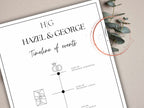 Digital Wedding Timeline Template, Wedding Planner, Printable Timeline Wedding Sign, Events Wedding Timeline Sign, Instant Download. WT31