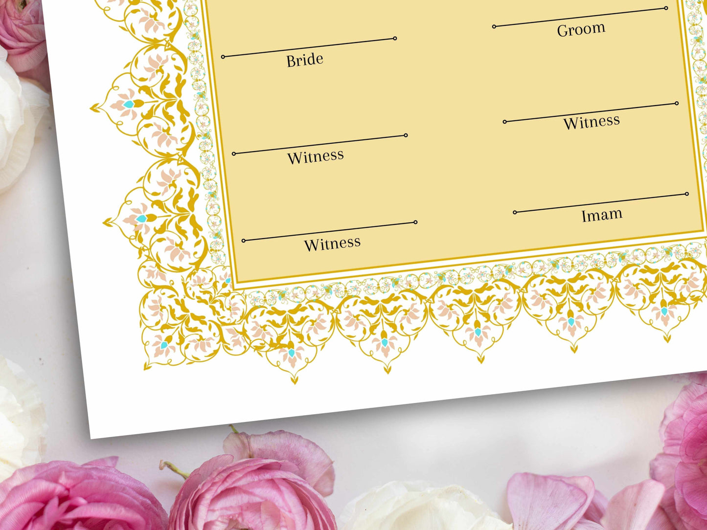 Premium Nikkah Contract , Custom Nikkah Nama | Islamic Wedding Contract, Digital, Printable Nikkah Certificate , Intricate. NT220