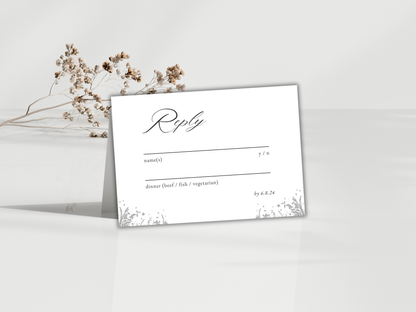 Wedding Invitation Bundle, RSVP, Wedding Water Bottle Label, Thank You Card, Table Card, Menu Card, Reception Card, Details Card. WI272