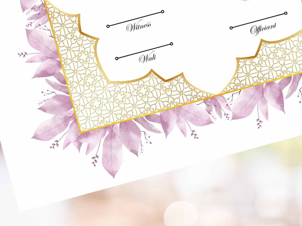 Nikah Certificate | Elegant Digital Islamic Marriage Contract for a Modern Muslim Wedding | Certificate Muslim | NikahNama. NN295