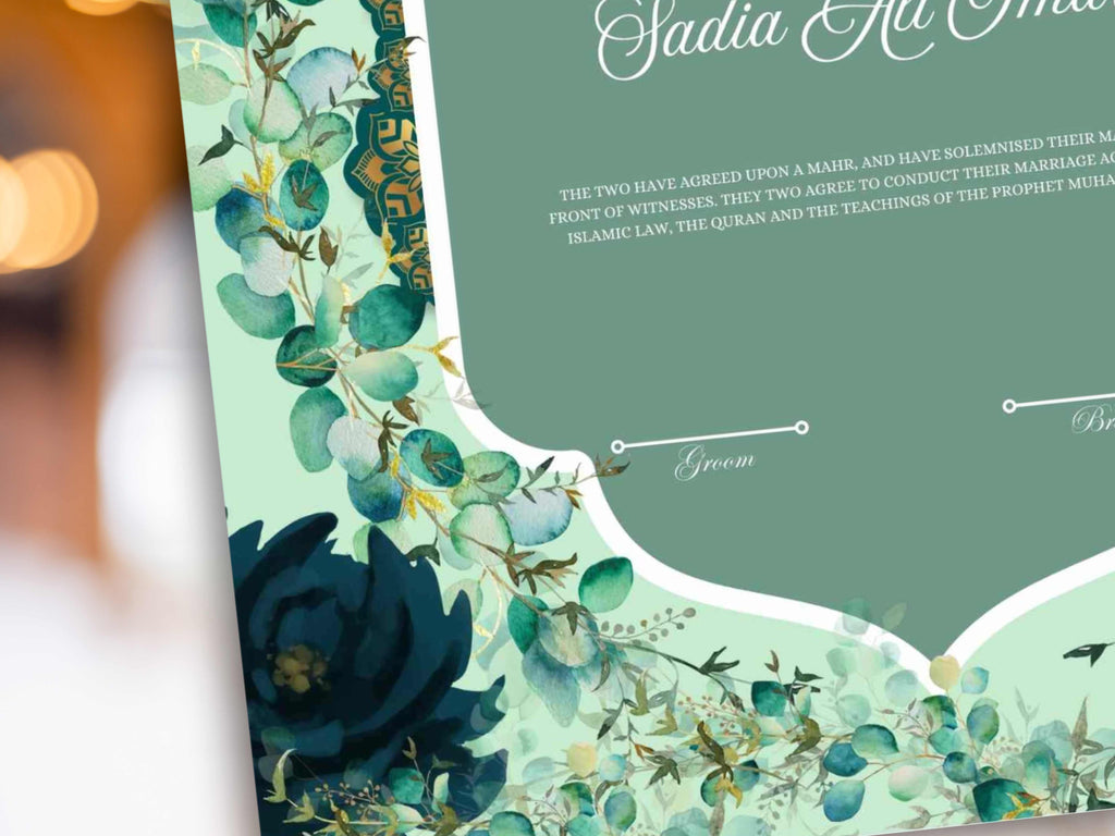 Editable Nikkah Certificate, Digital Nikah Contract Template, Muslim Islamic Nikahnama, PDF Nikkah Wedding Certificate. NN297