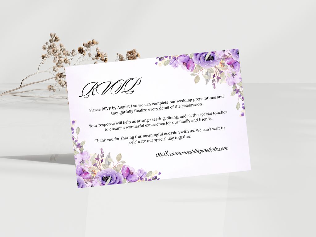 Watercolor Wedding Invitation, RVSP, Details Template, Instant Download MTC400
