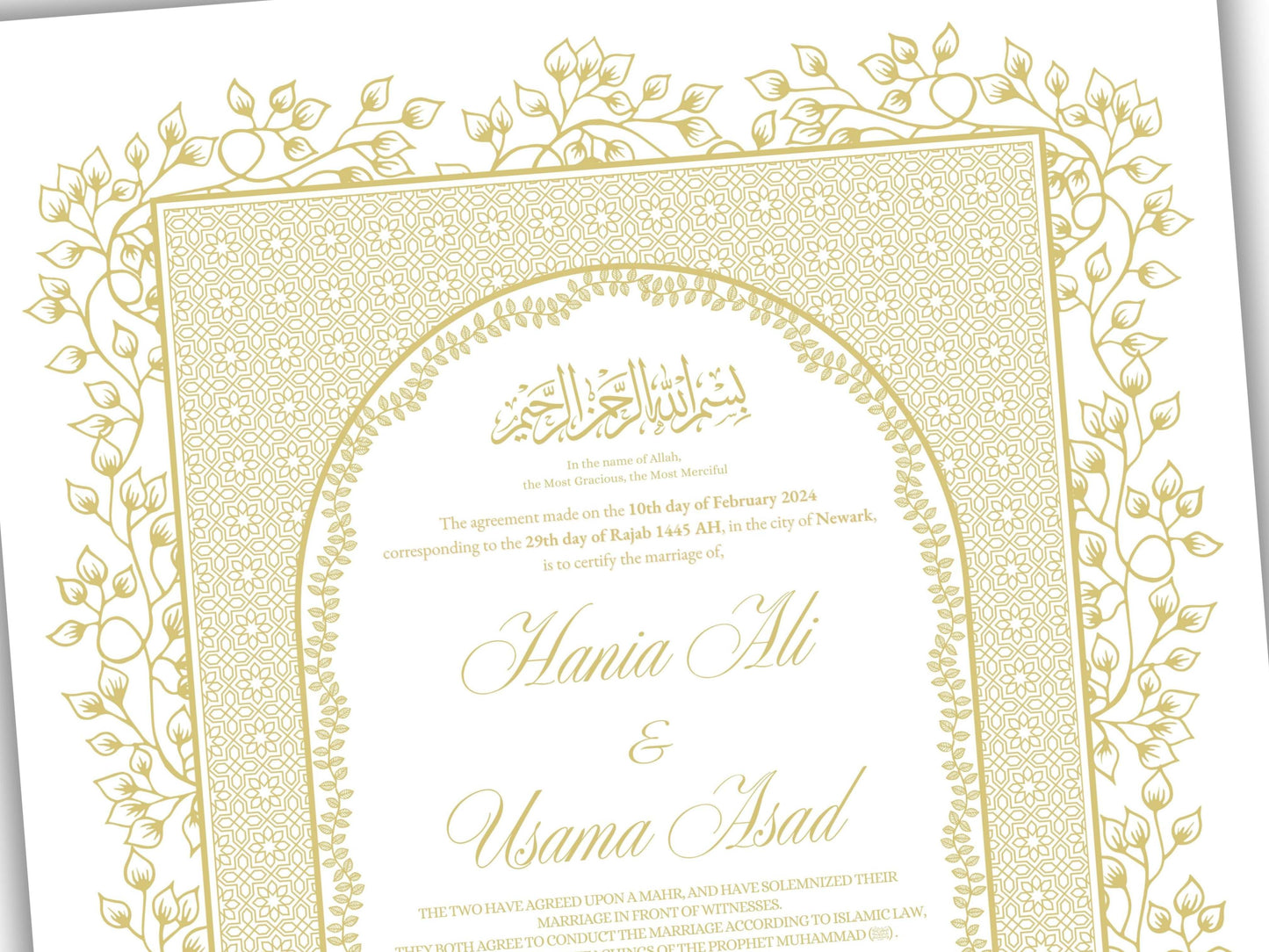 Nikkah Certificate Digital Download,A3,A4. NN207