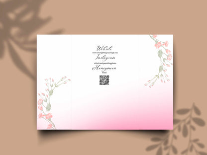 Pink Floral Wedding Invitation Template, Editable Order of Events Card, Modern Wedding Itinerary, Printable Wedding Invite Suite. 171